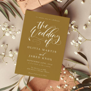 Inbjudan till elegant Calligraphy Classic Wedding