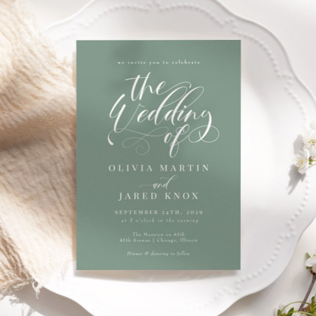 Inbjudan till elegant Calligraphy Classic Wedding (Skapare uppladdad)