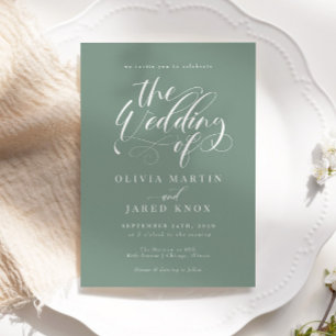 Inbjudan till elegant Calligraphy Classic Wedding