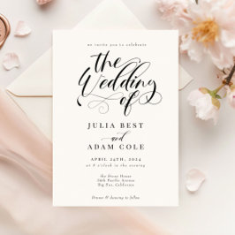 Inbjudan till elegant Calligraphy Classic Wedding