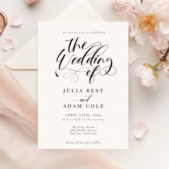 Inbjudan till elegant Calligraphy Classic Wedding (Skapare uppladdad)