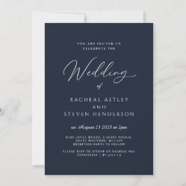 Inbjudan till elegant Calligraphy Classic Wedding