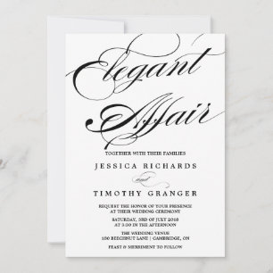 Inbjudan till elegant Calligraphy Script Wedding I