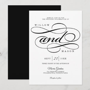 Inbjudan till elegant Calligraphy-skript för bröll