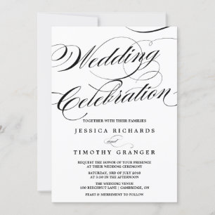 Inbjudan till elegant Calligraphy-skript för bröll