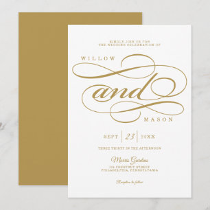 Inbjudan till elegant Calligraphy-skript för bröll