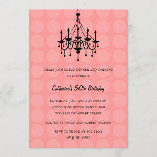 Inbjudan till Elegant Chandelier Party - Rosa