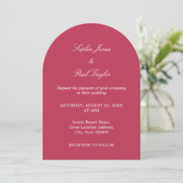 Inbjudan till elegant Cherry Magenta Arch Wedding