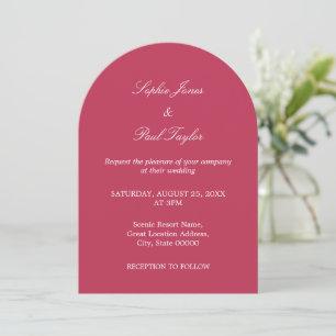 Inbjudan till elegant Cherry Magenta Arch Wedding