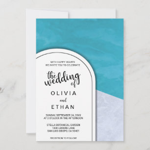 Inbjudan till elegant chic Blue grått Rustic Weddi