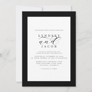 Inbjudan till elegant Classic Black and White Wedd