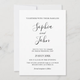 Inbjudan till elegant Classic Black & White Weddin