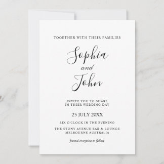 Inbjudan till elegant Classic Black & White Weddin