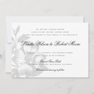 Inbjudan till elegant Classy Dogwood Flower Weddin