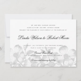 Inbjudan till elegant Classy Dogwood Flower Weddin