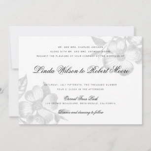 Inbjudan till elegant Classy Dogwood Flower Weddin