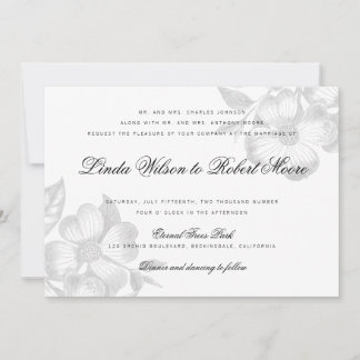 Inbjudan till elegant Classy Dogwood Flower Weddin