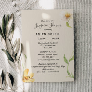 Inbjudan till elegant Daisy Lingerie Shower