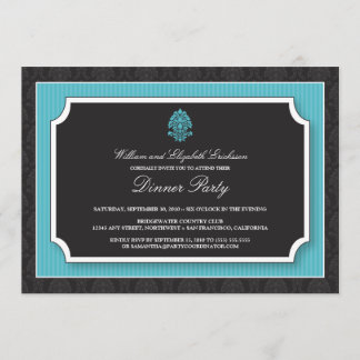 Inbjudan till Elegant Damaskus (aqua)