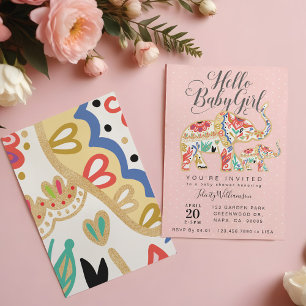 Inbjudan till elegant Decorative Elephant Baby Sho