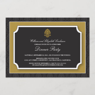 Inbjudan till Elegant Dinner Party (guld)