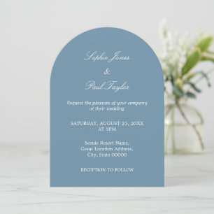 Inbjudan till elegant Dusty Blue Arch Wedding