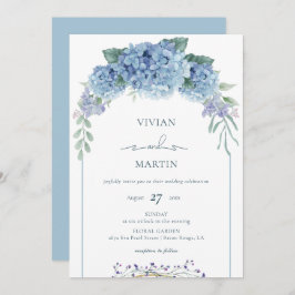Inbjudan till elegant Dusty Blue Blommigt Wedding