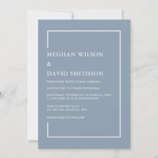 Inbjudan till elegant Dusty Blue Modern Wedding