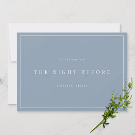 Inbjudan till elegant Dusty Blue Rehearsal Dinner