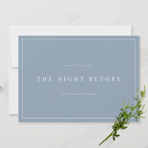 Inbjudan till elegant Dusty Blue Rehearsal Dinner