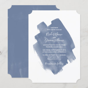 Inbjudan till elegant Dusty Blue Watercolor Weddin