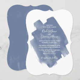 Inbjudan till elegant Dusty Blue Watercolor Weddin
