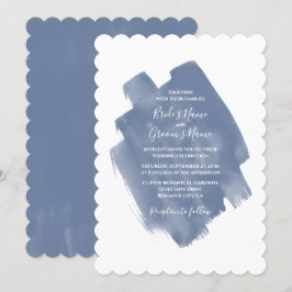 Inbjudan till elegant Dusty Blue Watercolor Weddin