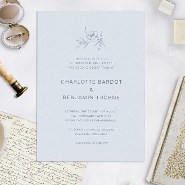 Inbjudan till elegant Dusty Blue Wedding (Skapare uppladdad)