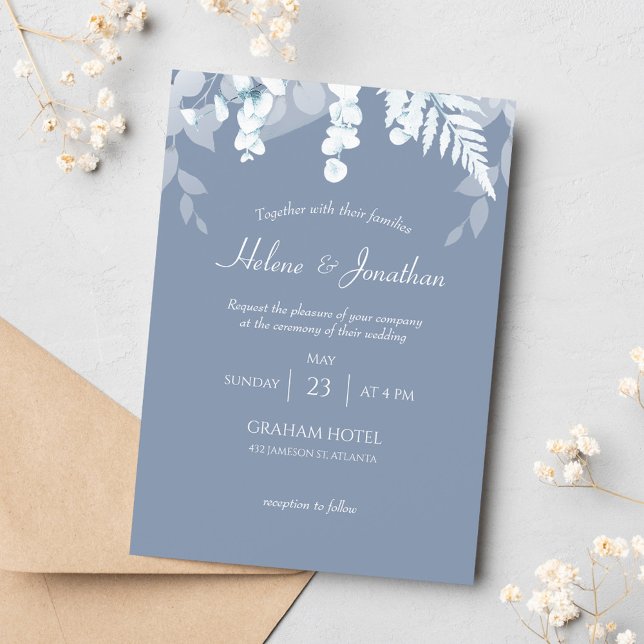 Inbjudan till elegant Dusty Blue Wedding (Skapare uppladdad)