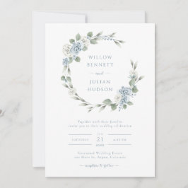 Inbjudan till elegant Dusty Blue Wedding