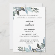 Inbjudan till elegant Eucalyptus Greenery Wedding