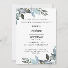 Inbjudan till elegant Eucalyptus Greenery Wedding