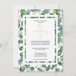 Inbjudan till elegant Eucalyptus Greenery Wedding