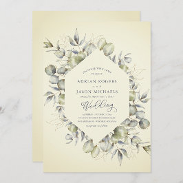 Inbjudan till elegant Eucalyptus Greenery Wedding