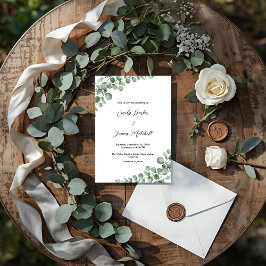 Inbjudan till elegant Eucalyptus Greenery Wedding