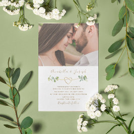 Inbjudan till elegant Eucalyptus Photo Wedding