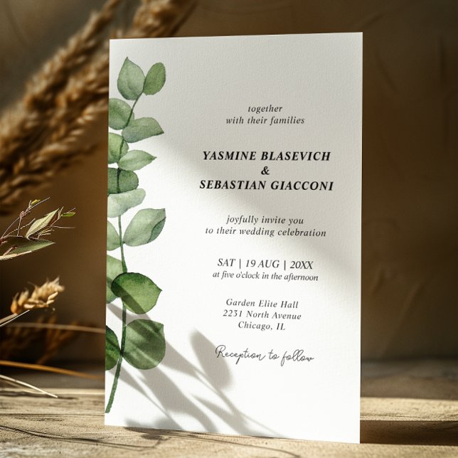 Inbjudan till elegant Eucalyptus Wedding (Skapare uppladdad)