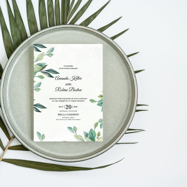 Inbjudan till elegant Eucalyptus Wedding (Skapare uppladdad)