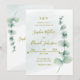 Inbjudan till elegant Eucalyptus Wedding