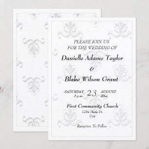 Inbjudan till elegant Fleur de Lis Black & White B