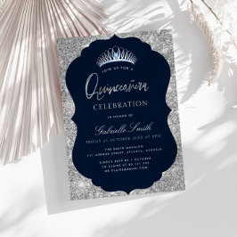 Inbjudan till elegant flottan och silver Quinceane