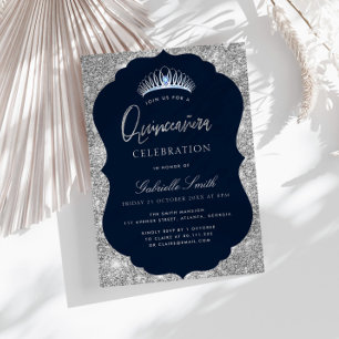 Inbjudan till elegant flottan och silver Quinceane