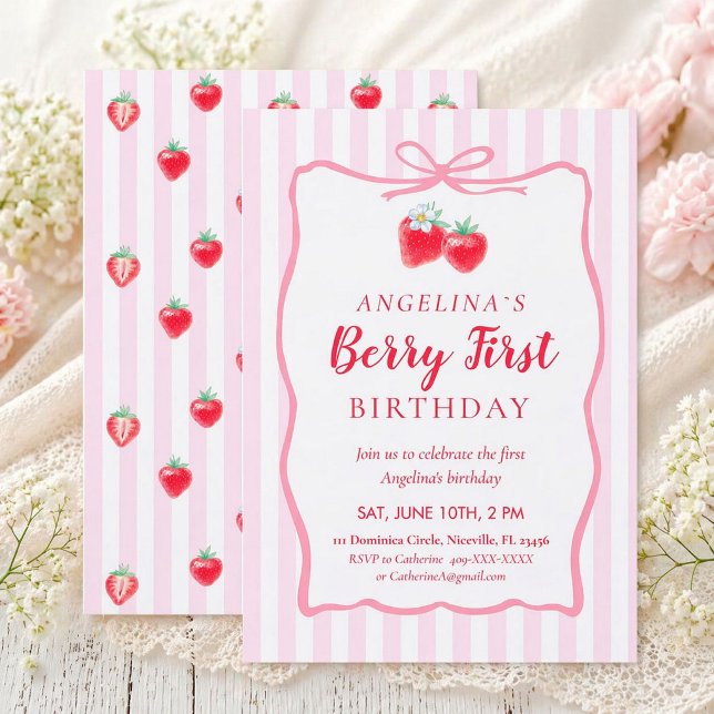 Inbjudan till elegant födelsedagsfirande vid ettår (Skapare uppladdad)