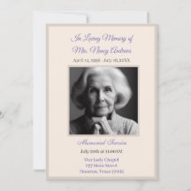 Inbjudan till elegant för begravning/minnesminnesc